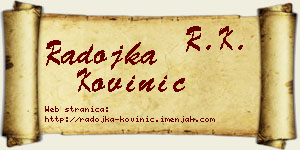 Radojka Kovinić vizit kartica